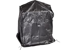 Fire Sense 60370 Patio Wood Burning Patio Fireplaces Vinyl Cover Outdoor Protective Felt Lined Interior 10 Gauge Vinyl Waterproof Weather Resistant Cover with Zipper & Fabric Ties - Black