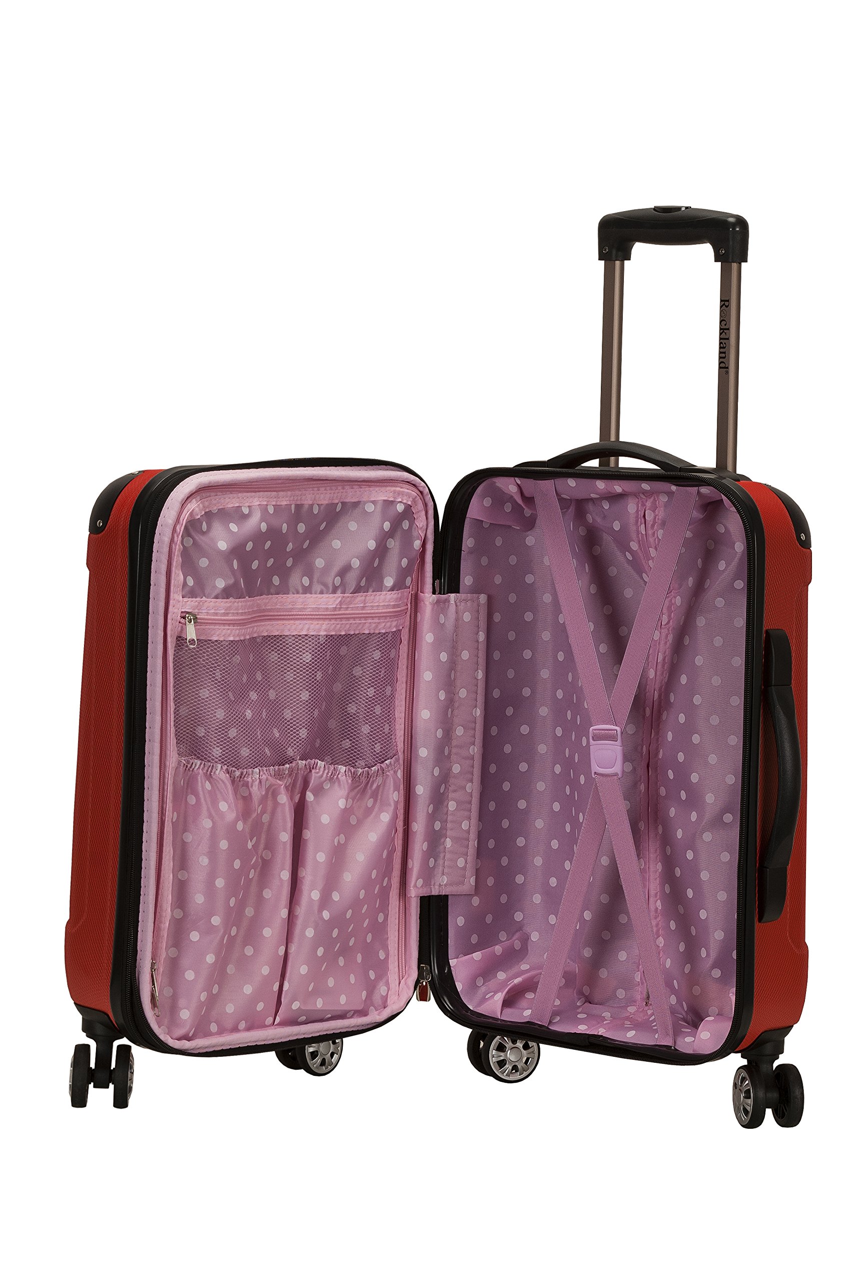 Rockland London Hardside Expandable Luggage with Spinner Wheels, Red, Carry-On 20-Inch