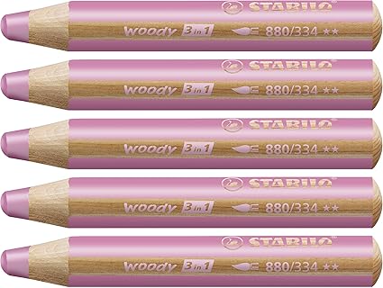 STABILO woody 3 in 1 5er Packung pink - Multitalent-Stift