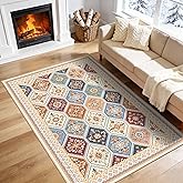 TTelephant 4x6 Area Rug, Soft Non-Slip Boho Moroccan Rug, Low-Pile Printed Indoor Washable Area Rugs for Living Room, Bedroom Bedside, Entryway, Kitchen - Multi