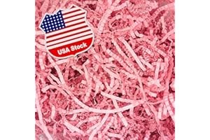 DOTUHAO Crinkle Cut Paper Shred, Pink Color Crinkle Paper, 2 Ounce Gift Basket Filler, Gift Box Filler Paper Shreds, Raffia Grass great for Gift Wrapping, Basket Filling (Pink, 2 oz)