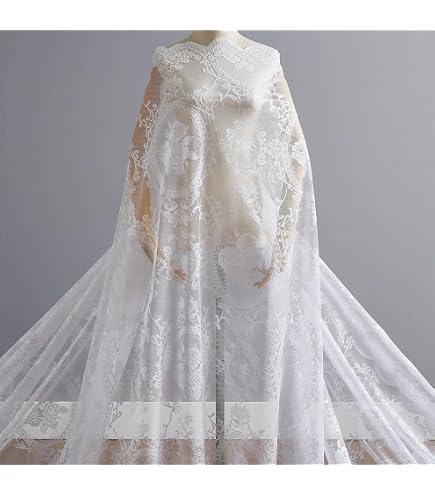 Amazon.com: White Bridal Lace Corded Fabric 50" Wide by The Yard : Arts,  Crafts & Sewing