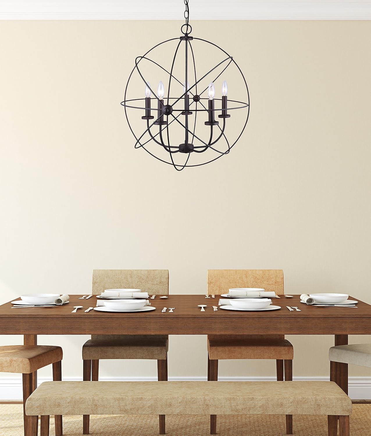 Canarm ICH282B05ORB25 Sumerside 5 Light Chandelier, Oil Rubbed Bronze - - 