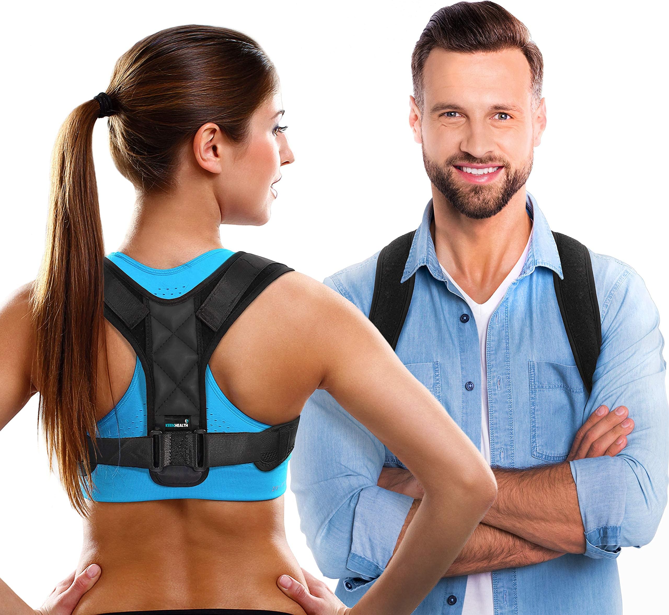 Posture Corrector For Women - Fully Adjustable Back Straightener and Discrete Upper Back Brace - Providing Pain Relief for Back, Shoulder and Neck - 2 Sizes Available, M (28-38”)