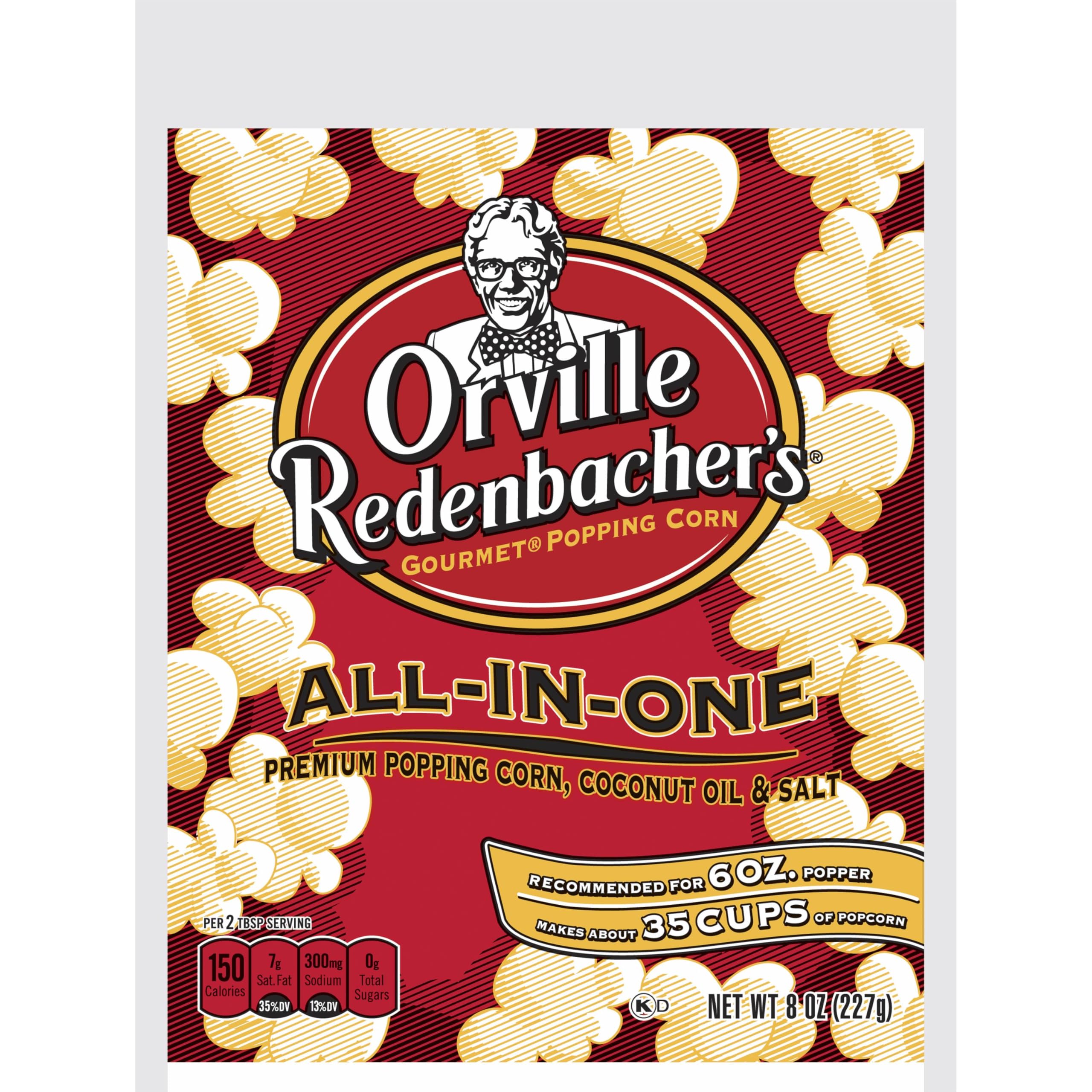 Orville Redenbacher's All-In-One Popcorn Kit, with Kernels, Coconut Oil & Salt, for 6oz. Popcorn Machine, 8oz. (Pack of 36) Image