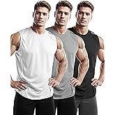 DRSKIN Men's 4, 3, 1 Pack Tank Tops Sleeveless Shirts Workout Athletic Muscle Mesh Dry Fit Gym Training Active Athletic