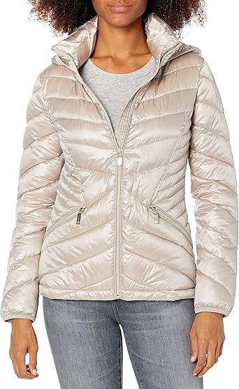 calvin klein women's lightweight chevron packable jacket