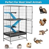 Yaheetech 2-Story Small Animal Cage on Rolling Stand 137cm Black view 3