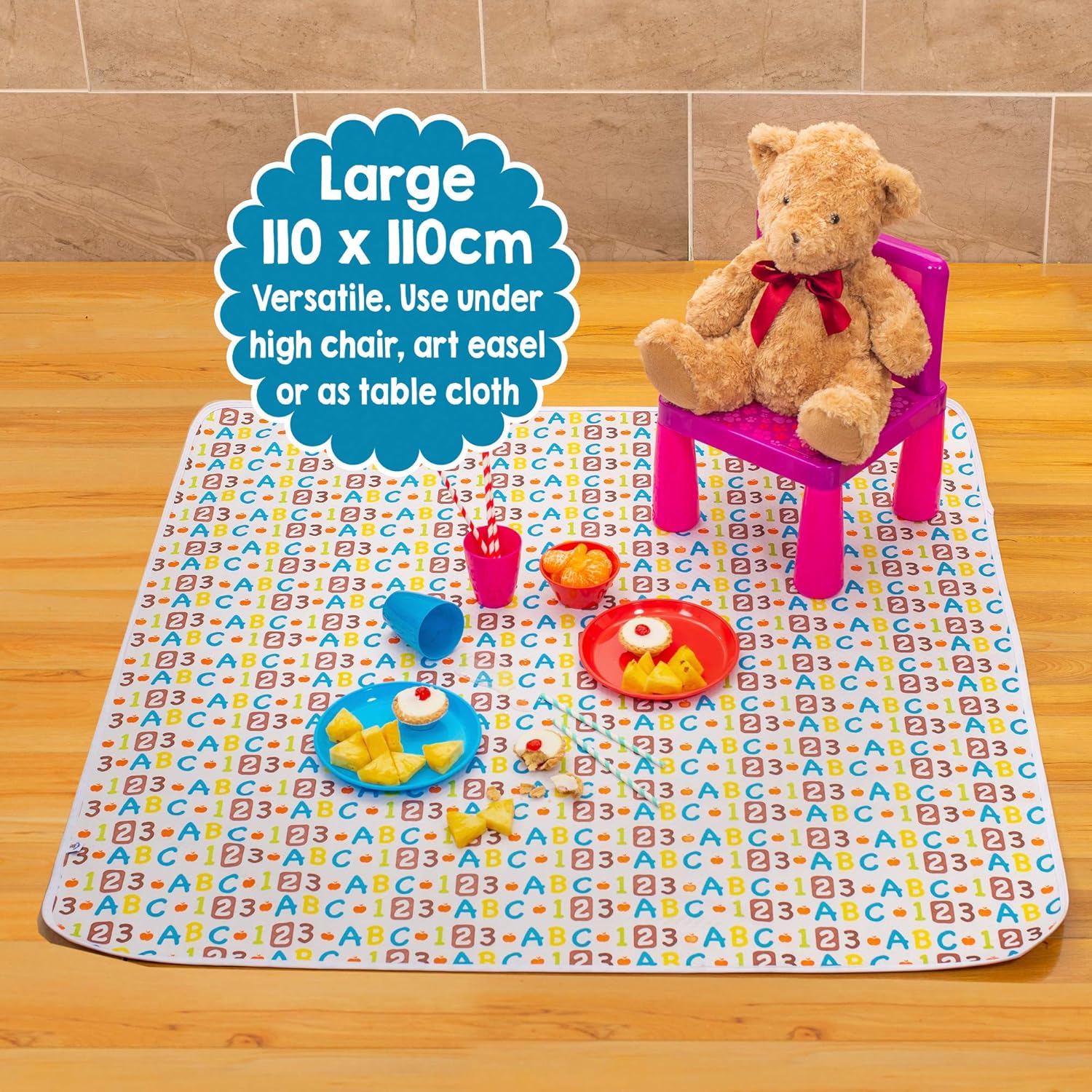 Aqua Chevron Non Slip Splash Mat By Totsahoy Large Under