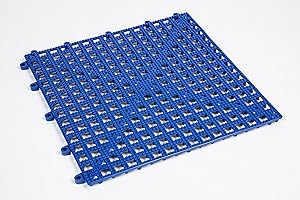 Dri-Dek® Dog & Cat Kennel Cage Liner, Veterinarian or Groomer Flooring - 1'x1' Interlocking Tiles - 12-Pack (Blue)