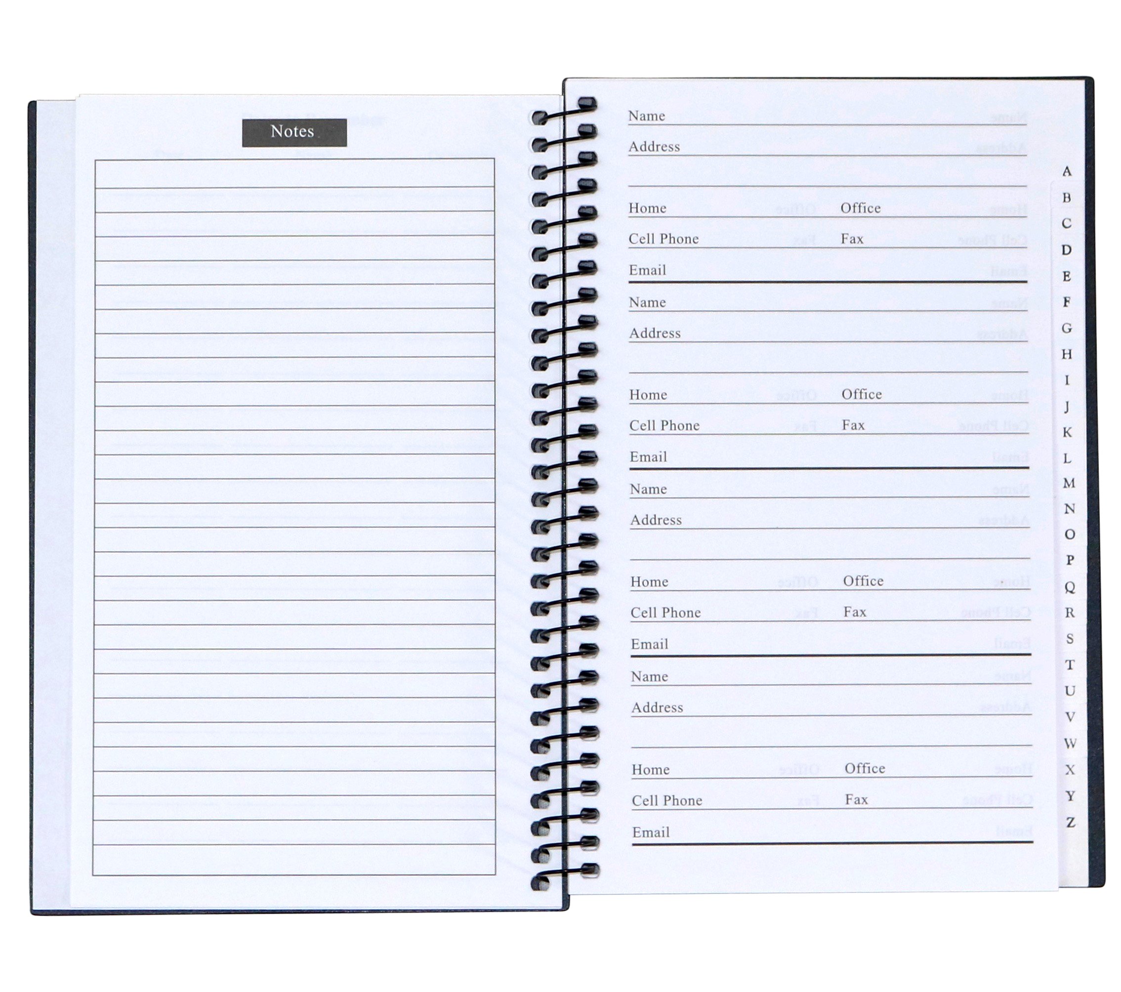 Iconikal SpiralBound Address and Telephone Book with Plastic Cover