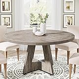 Tribesigns Round Dining Table for 4, 47 Inch Grey