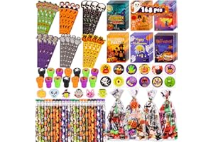 NAWITDA 168 PCS Halloween Party Favors for Kids, 24 Pack Halloween Stationery Set Trick or Treat Gifts, Halloween Theme Stationery Set Carnival Game Prizes, Goodie Bag Fillers, Classroom School Party Supplies