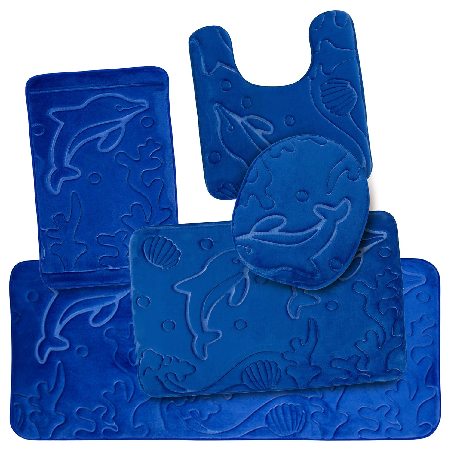 Best white toilet seat with blue pattern