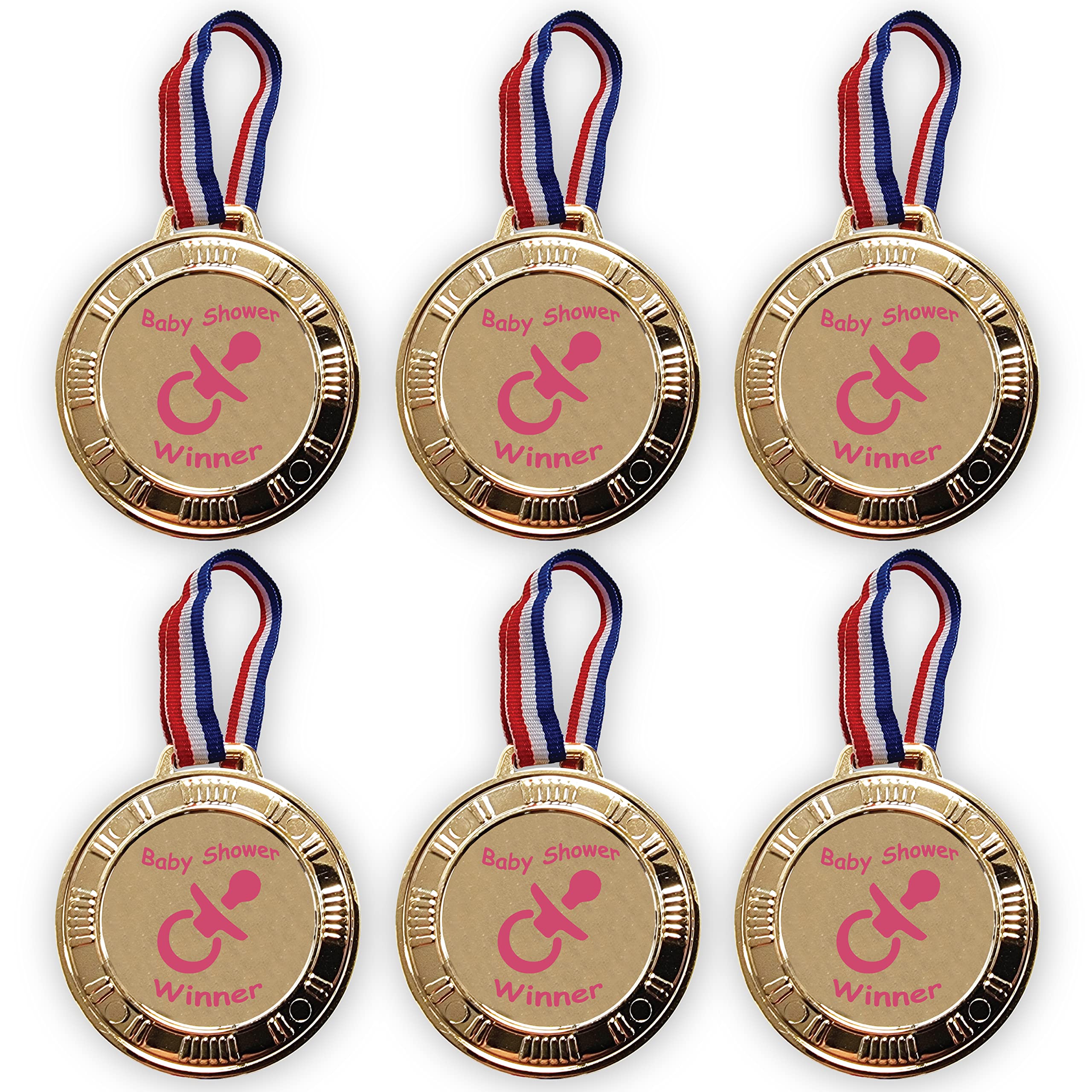 Baby Shower Party Games Winner Medals x 6 - Baby Shower Prize, Baby Shower Favours (Pin)