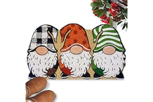 MAINEVENT Gnome Door Mat 30x17 Inch, Gnome Winter Door Mat for Covered Outdoor Area, Welcome Mat Rug, Holiday Mat w/Non-Slip Backing, Winter Decor for Front Door