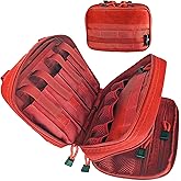 EMERGENCY PREP GEAR EPG Tactical Bag EDC Pouch, Molle Utility Pouch - Organizer, First Aid Black Backpack Organizer Pouches, Backpack, Modular Survival Bag, Gear, Large, Red