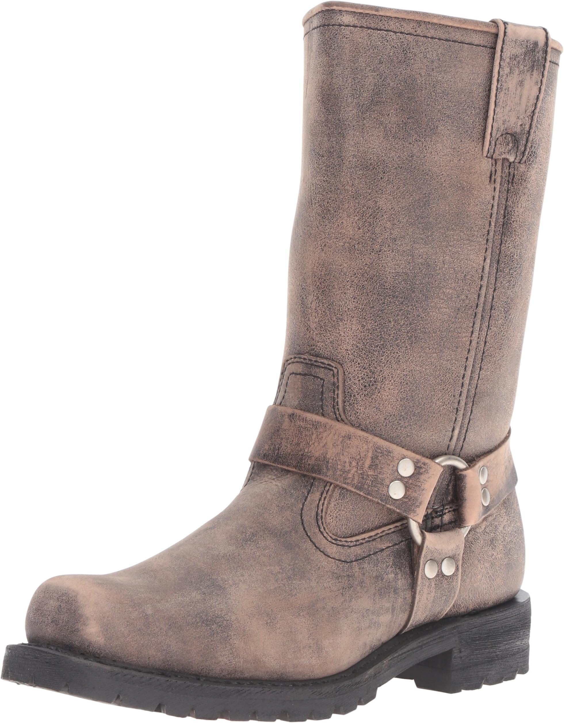 Ride Tec Men's 1442SBR 13" Stonewash Harness Brown Work Boot