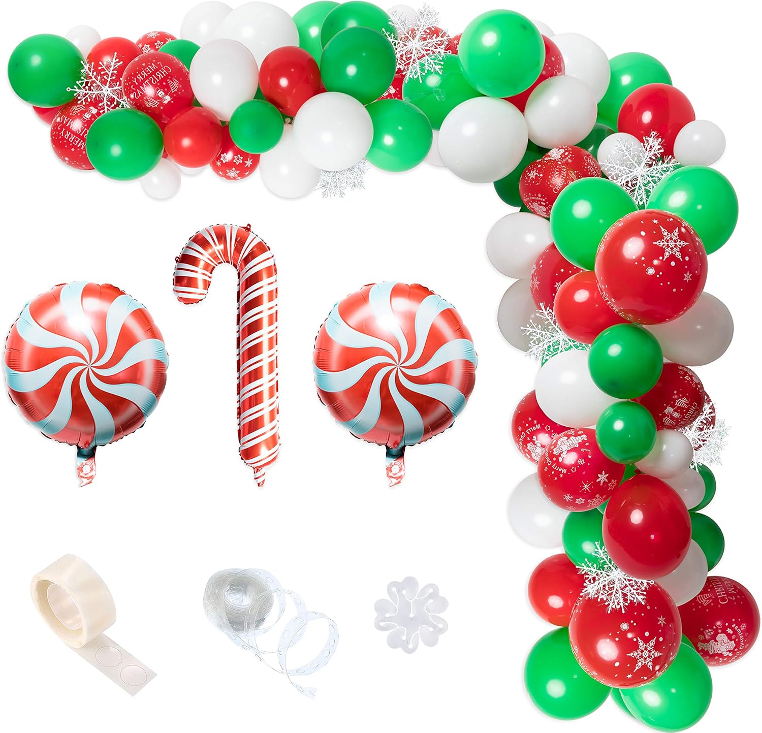 WATINC 106Pcs 16 Ft Christmas Balloon Garland Arch Kit for Christmas