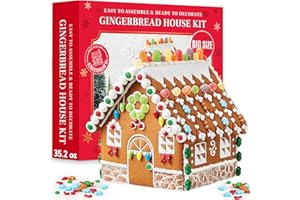 Taboom Large Gingerbread House Kit - Holiday Cookie Decorating Kit Do It Yourself Easy to Assemble Christmas Gingerbread House - 13 Pieces Total