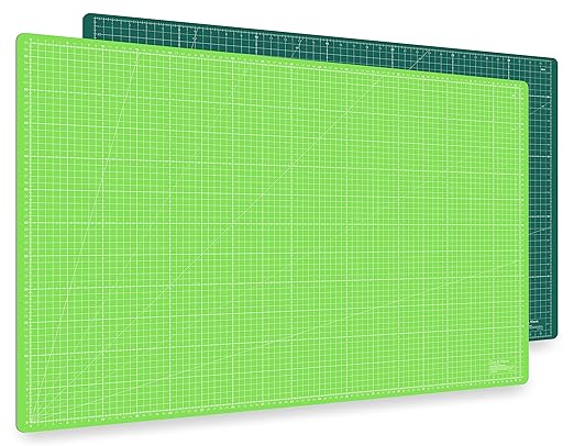 Guss & Mason Selbstheilende Schneidematte A1 in Grün, Pink, Blau. Perfekt zum Nähen, Basteln und Patchworken. 90x60 beidseiti