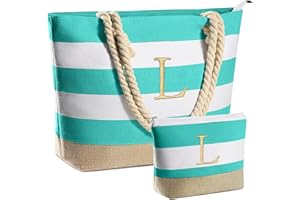 YOOLIFE Beach Bags for Women - Travel Canvas Beach Tote, Pool Waterproof Bag, Travel Essentials, Gifts for Women Birthday
