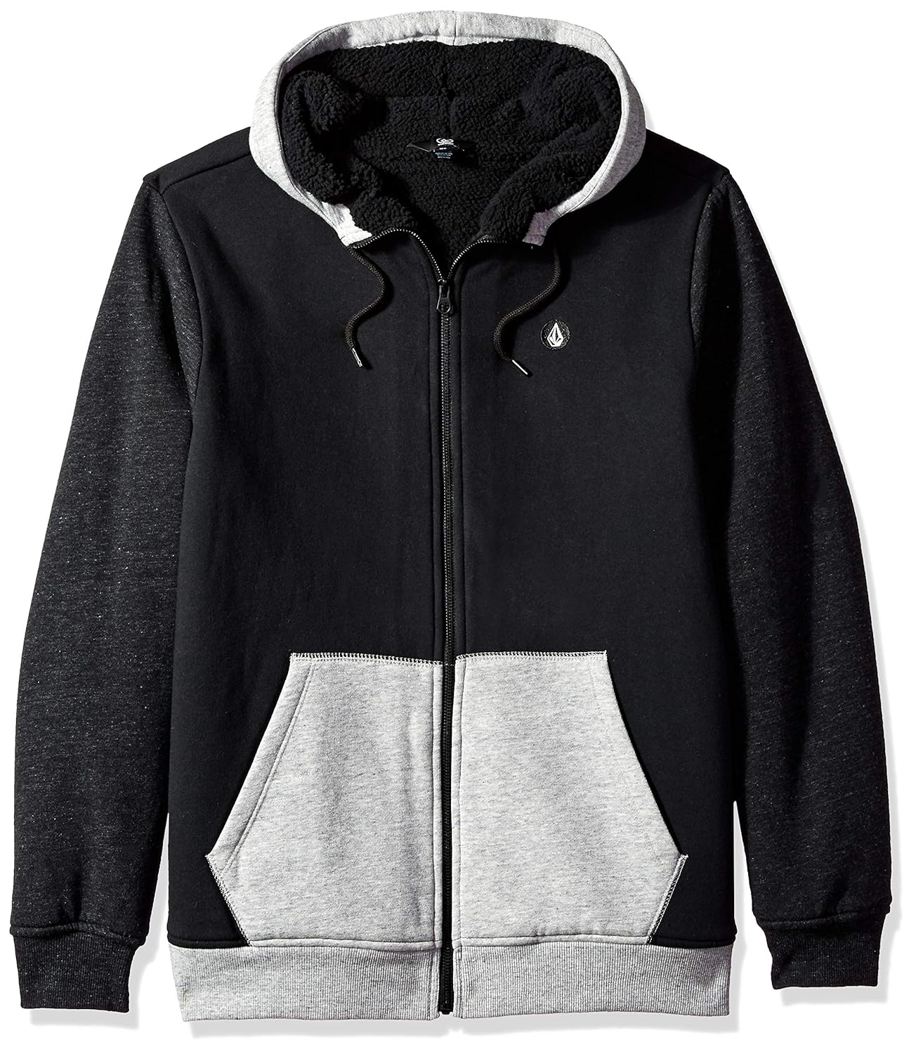 volcom single stone lined zip hoodie