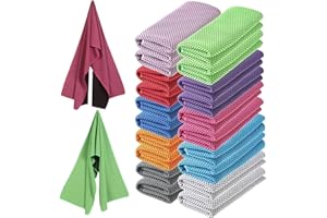 Hosuly 20 Pcs Cooling Towel 47 x 12 Inch Ice Towel for Neck, Microfiber Cool Towel, Breathable Soft Chilly Towel for Yoga, Sports, Gym, Camping, Golf, Running, Fitness, Workout(Multicolor, 20 Pcs)