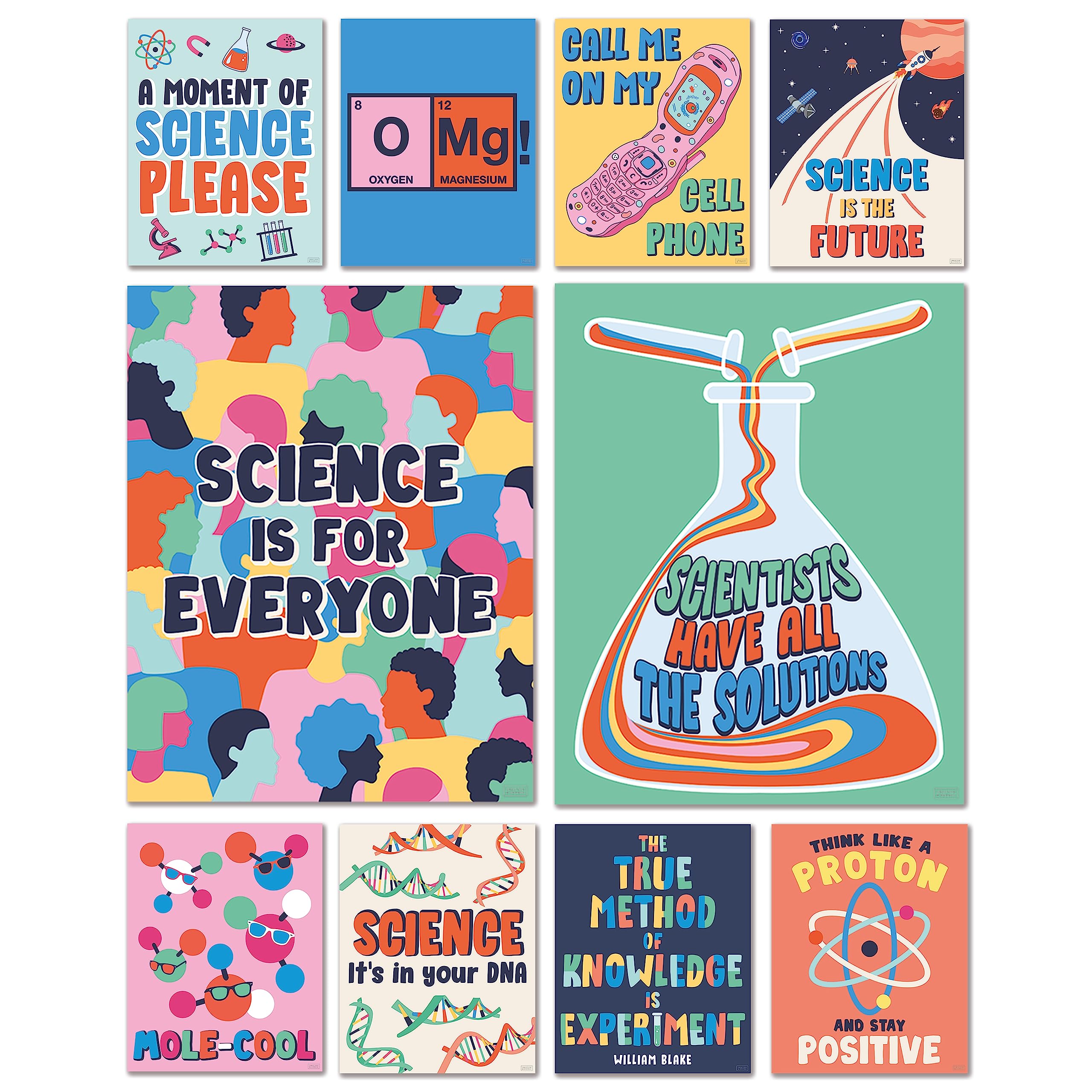 S&O Large Science Posters for Classroom Elementary School, Educational Setup for study area, Science themed billboards for High Schools Decor, Scientific Inspirational banners for Teaching Area- 10PC