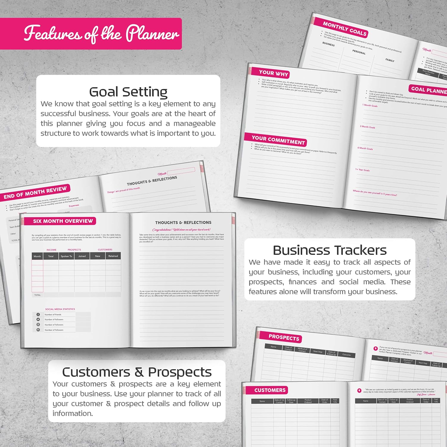 Perfect Planner Company, 6 Months Undated Business Planner, Daily, Weekly and Monthly Organiser, Notes and Ideas - Image 5