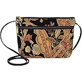 Danny K. Women's Tapestry Zipper Purse Crossbody Handbag, Adjustable Cord, Handmade in USA