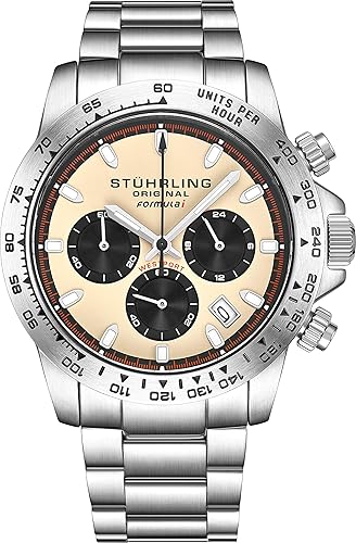 stuhrling original men's gmt stainless steel bracelet watch
