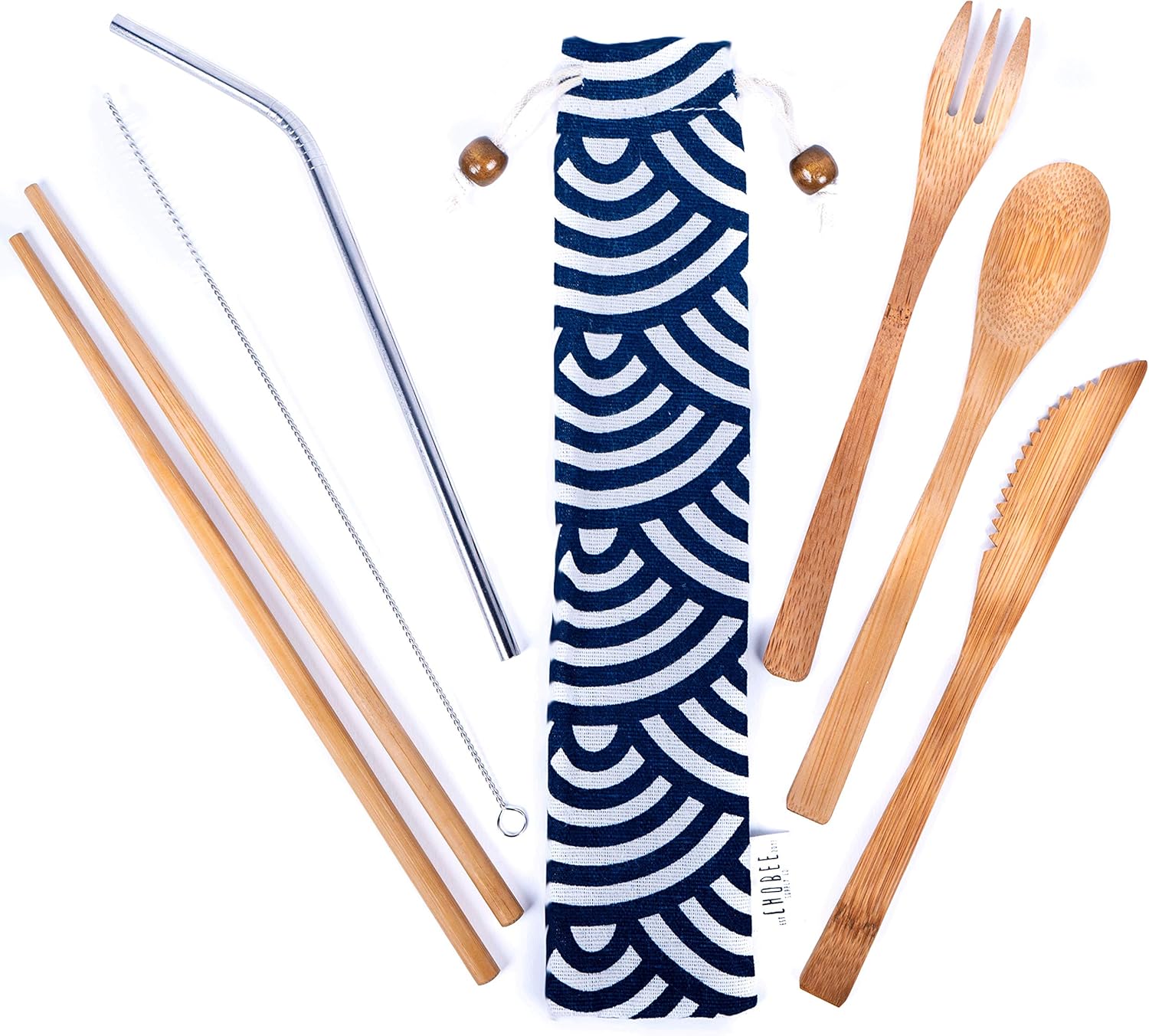 Reusable Bamboo Travel Utensils Eco Friendly Utensil Set