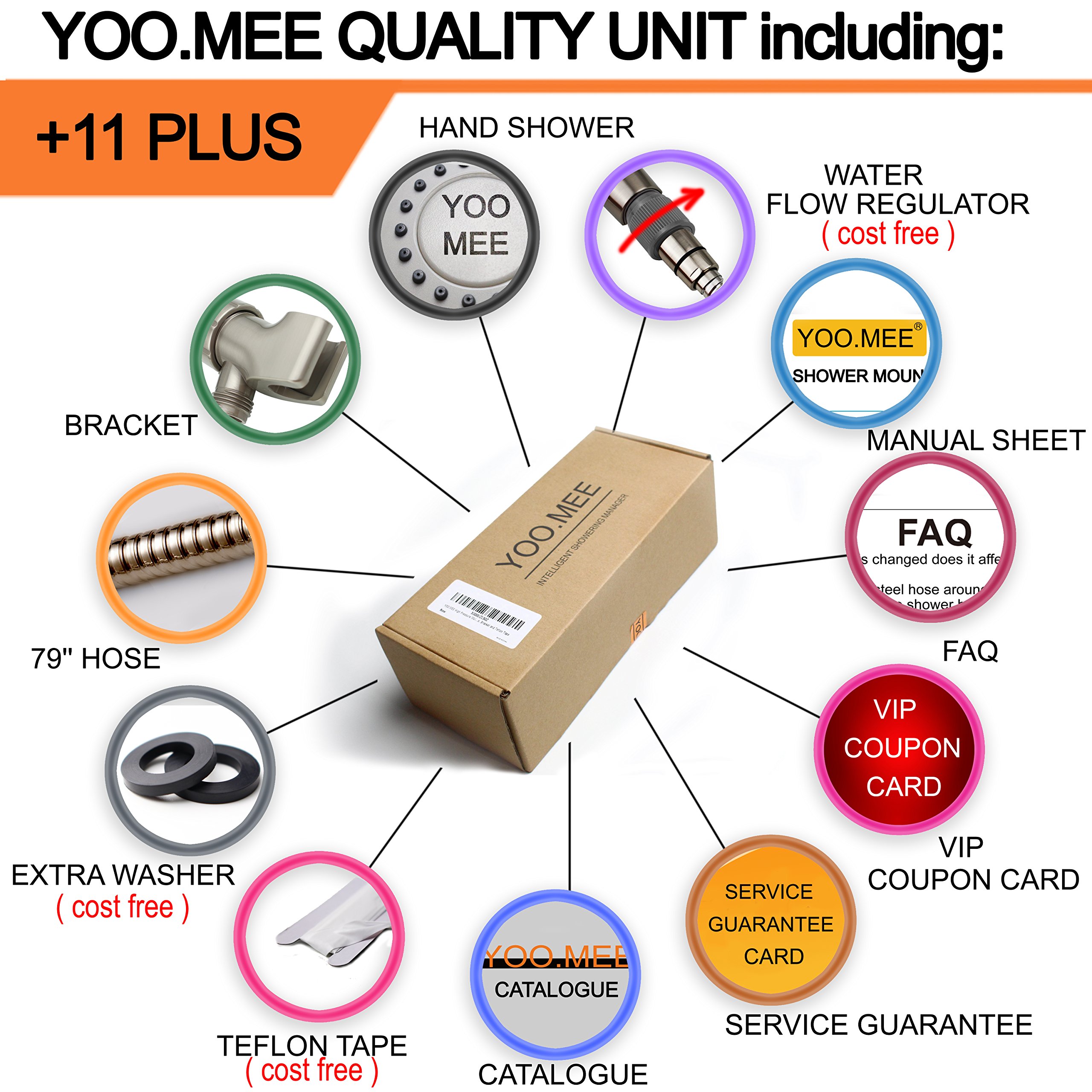 YOO.MEE High Pressure Handheld Shower Head with Powerful Shower Spray