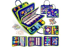 NOWRICH Toddler Busy Board Montessori Toys for 1 2 3 4 Year Old Boy Girl Birthday Gift, Sensory Toys for Toddlers Age1-3, Toddler Travel Busy Books for Airplane Car, Educational Preschool Learning Activity