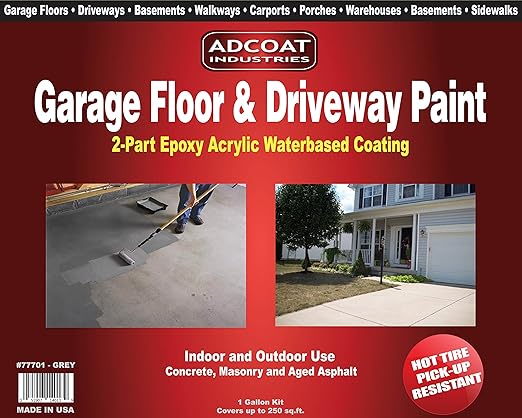 Amazon Com Garage Floor Driveway Paint 2 Part Acrylic Epoxy