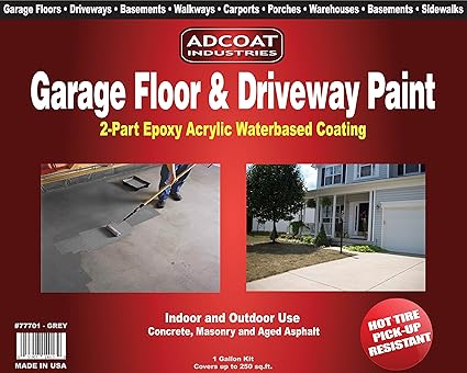 Garage Floor Driveway Paint 2 Part Acrylic Epoxy Interior