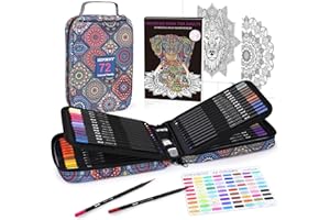 HIFORNY 78 Pack Premium Pencil Crayons for Adult Coloring – 72 Colored Pencils with Extras,Artists Soft Core,Art Supplies for
