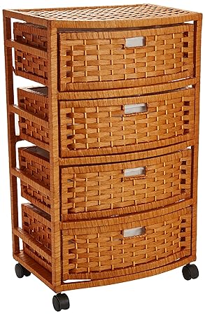 Oriental Furniture 29 Natural Fiber Chest of Drawers - Honey