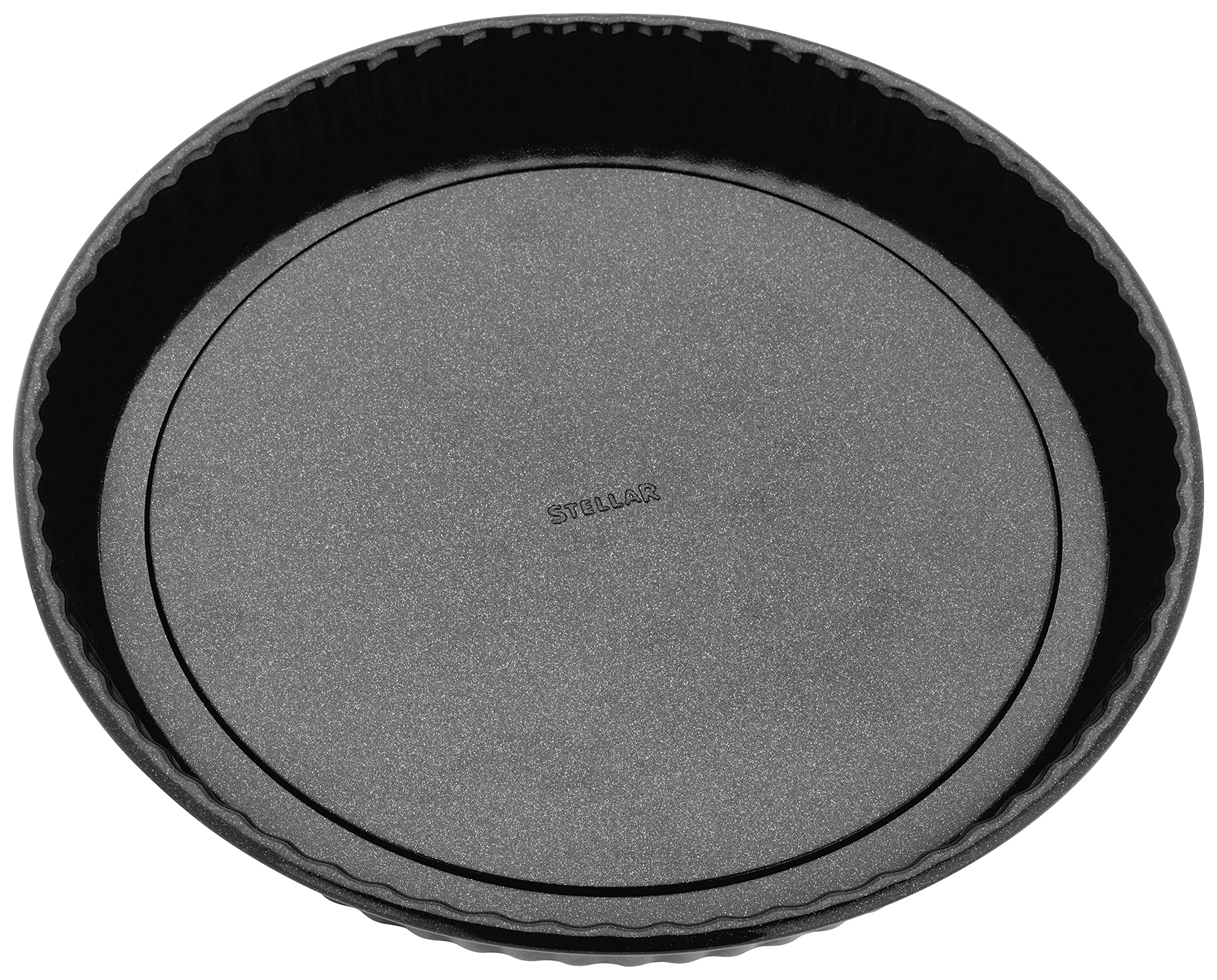 Stellar Non-Stick 10" Flan Tin with Loose Base and Fluted Sides, Dishwasher Safe 25cm x 3cm