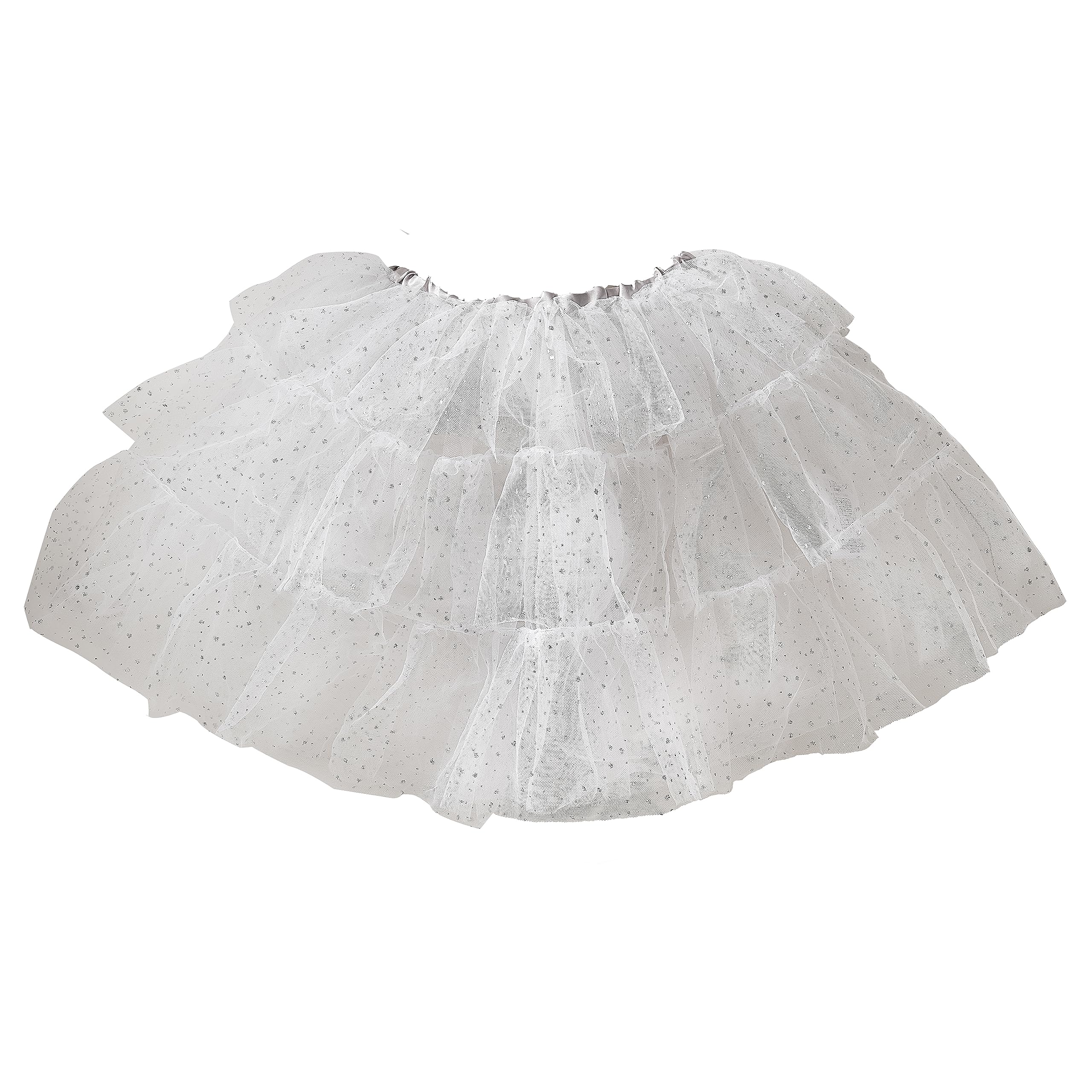 Ginger Ray Girls White & Starlight Silver Sparkle Fairy Princess Tutu for Christmas Costume Parties Age: 3-5 Years