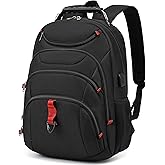 Boavan Laptop Backpack for men, 15.6 inch Laptop Bag with USB Port, Waterproof Travel Work Backpack Purse, Anti-Theft Teacher Nurse Doctor Casual Bookbags Office Business backpack,Black