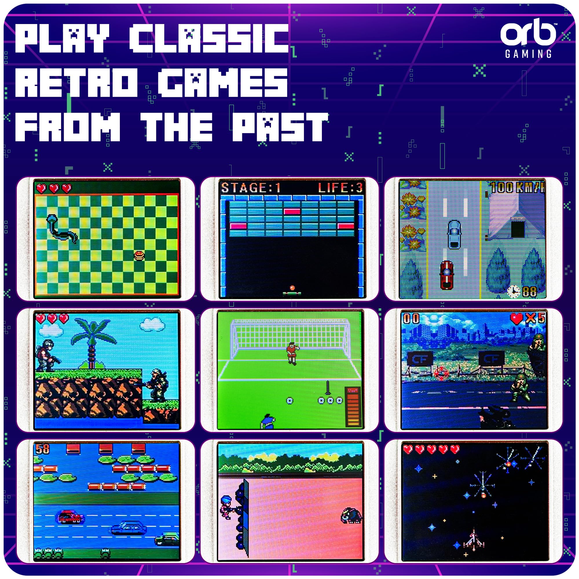 Mini Retro Games Console, 150 in-Built Games, 8-Bit Retro Gaming Handheld Console, 1.8” Full Colour LCD Screen Pocket Console, Immersive Sound Games Console - ThumbsUp!