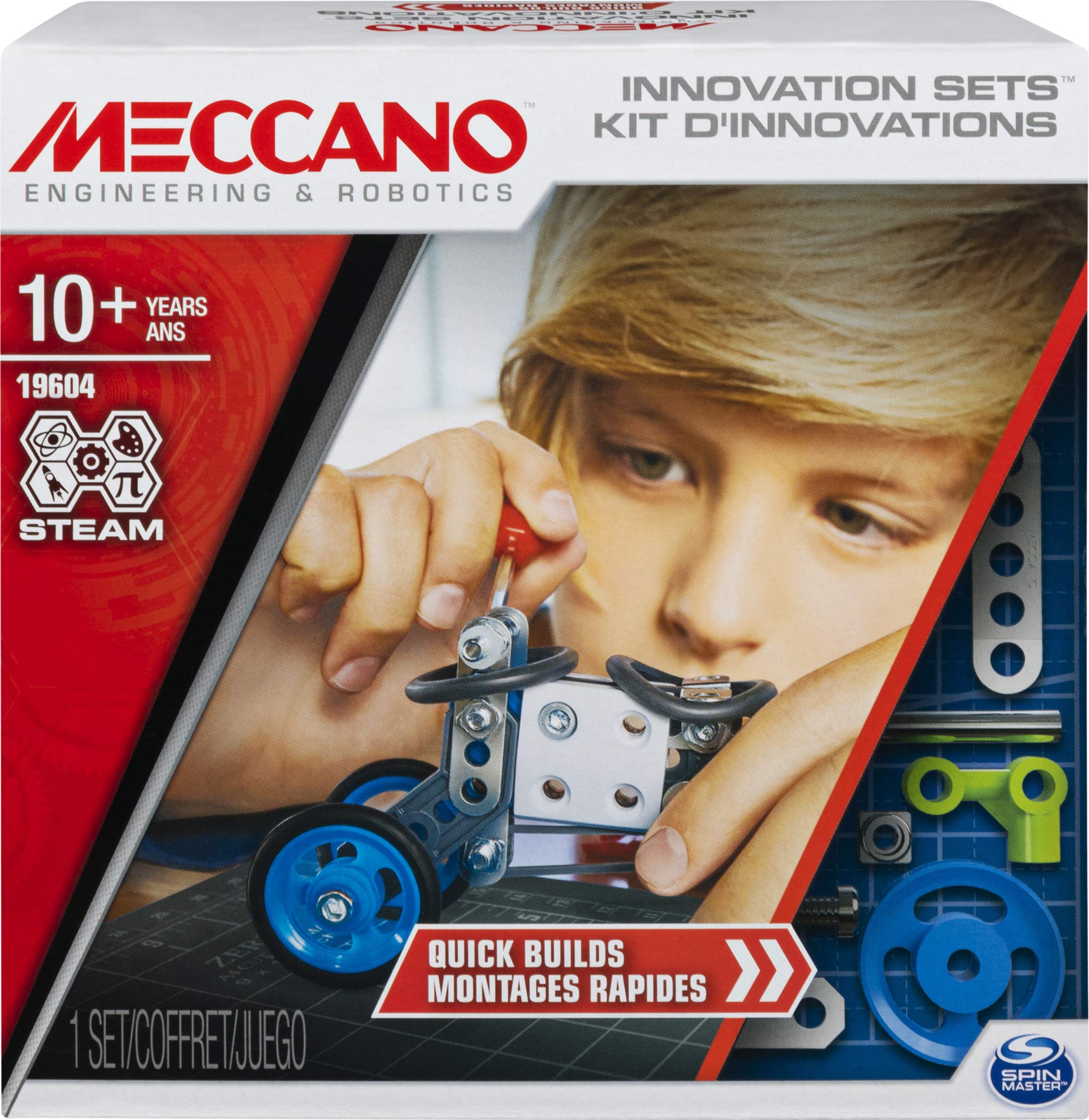 MECCANO 6047095 Set 1, Quick, S.T.E.A.M. Building Kit with Real Tools, for Ages 8 and Up, Multicolored