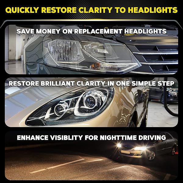 MEGUIAR’S PLASTX CLEAR PLASTIC POLISH, FAST & EASY CLEAR PLASTIC RESTORER FOR HEADLIGHTS, TAILLIGHTS, SOFT TOP WINDOWS, AND MORE, REMOVE SCRATCHES, CLOUDINESS, YELLOWING, AND OXIDATION, 10 OZ.