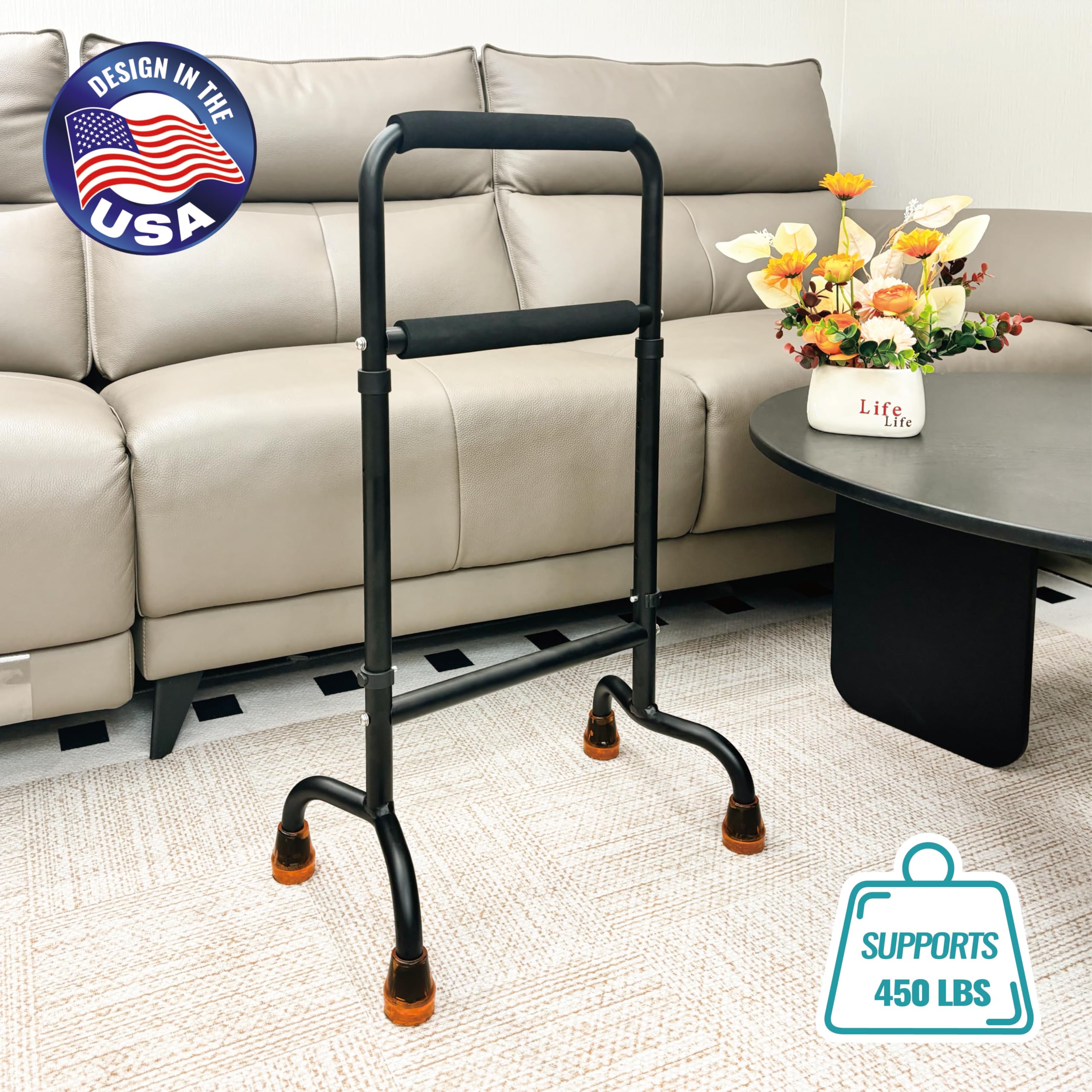 Stand Assist for Chair & Couch - Height Adjustable Mobility Aid for Seniors, Lightweight Aluminum Frame with 450lb Capacity