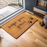 Nicola Spring Coir Door Mat Paw Design 60 x 40cm Non Slip Backing view 4