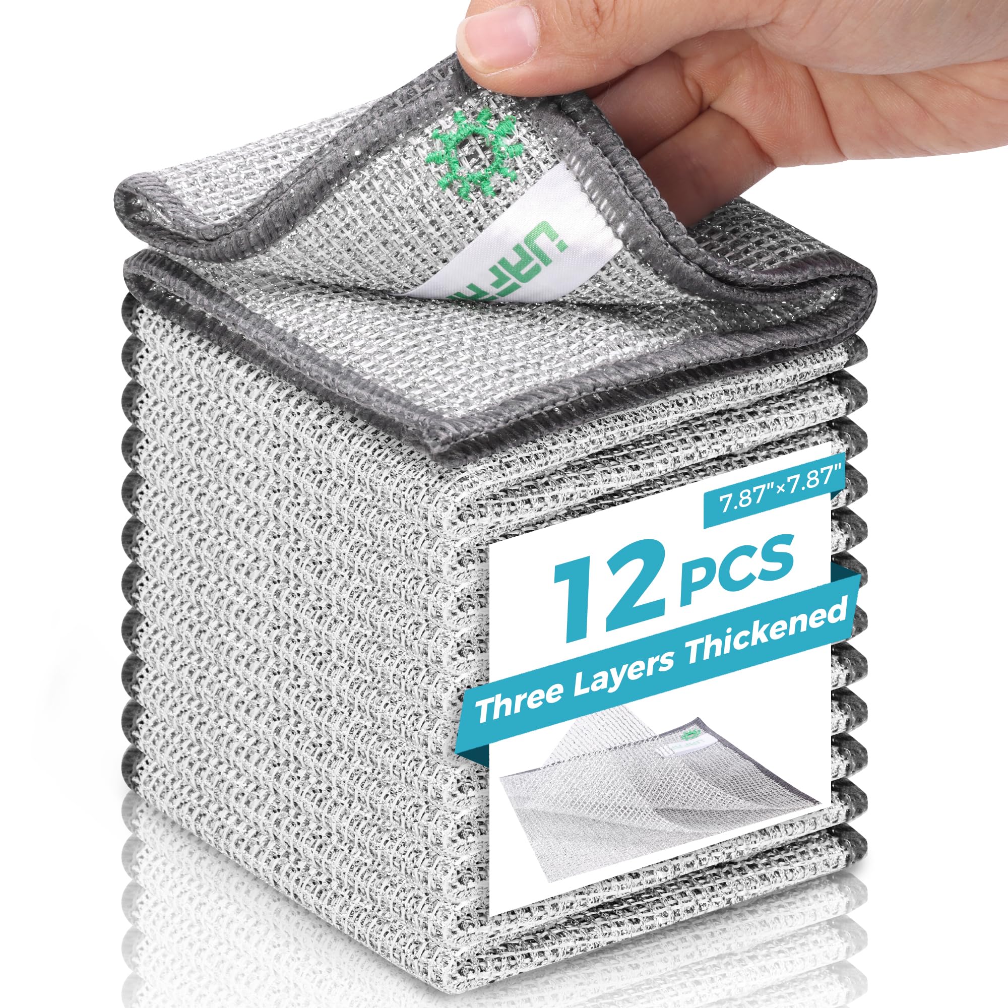 Photo 1 of UAFAP 12 PCS Non Scratch Wire Dishcloth, Cleans Fast Without Scratching, Stands Up to Stuck-on Grime, Multi-Surface Safe, Wire Dishwashing Rag Cleaning Power for Everyday Jobs 7.87“ x 7.87”