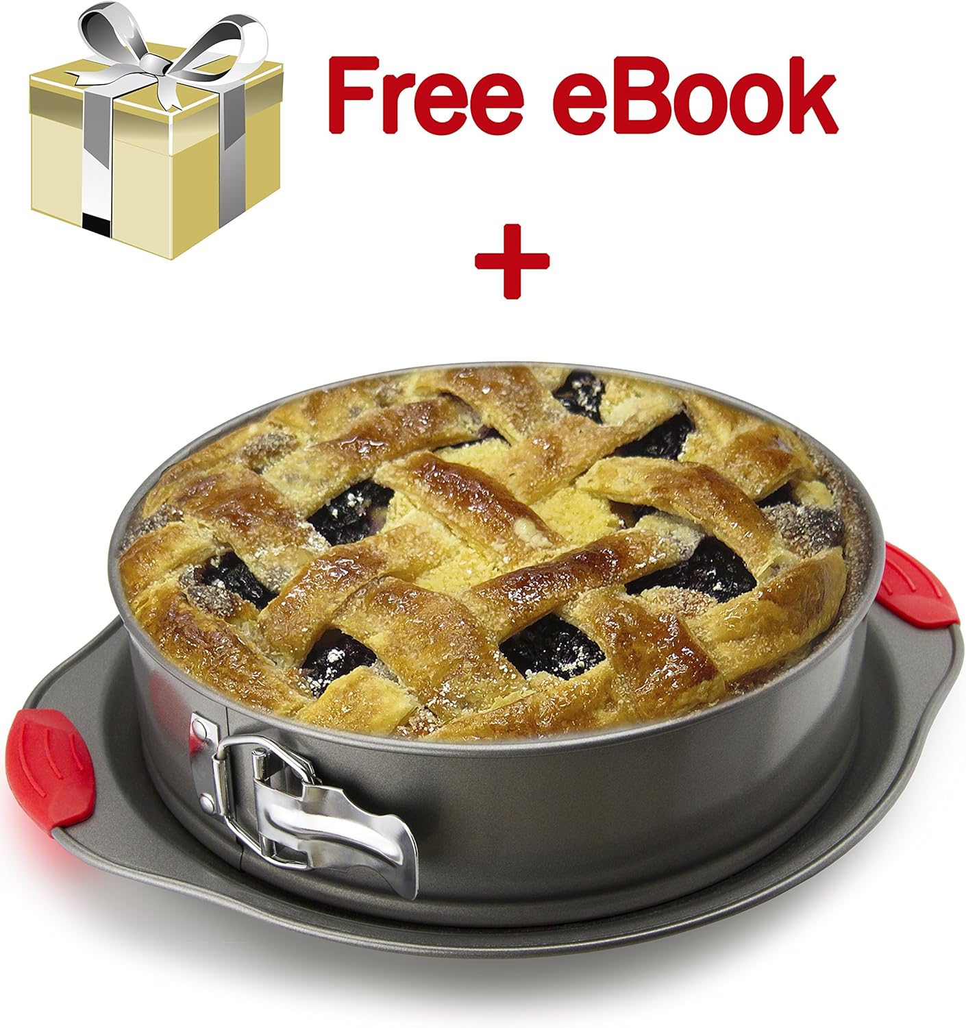 Non-Stick Springform Pan 10 inch. Professional Quality Pans Series/Spring Form/Cheesecake Baking Mold. Leakproof Cake Pan With Silicone Handles: Kitchen & Dining