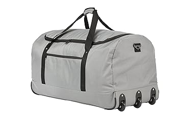 Travelz Faltbare Reisetasche 100 Liter Reise Trolley mit 3 stärke Rollen (grau)